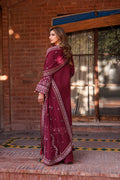 Farasha | Dastoor Embroidered Lawn SS24 | RUBY GLAM by Designer Farasha - House of Maryam - Pakistani Designer Ethnic Wear in {{ shop.shopifyCountryName }}