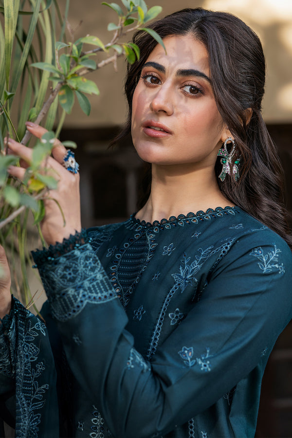 Farasha | Summer Weaves Embroidered Lawn | Teal Serenity -  Farasha Ladies Clothes - Original Designer Dress - House of Maryam
