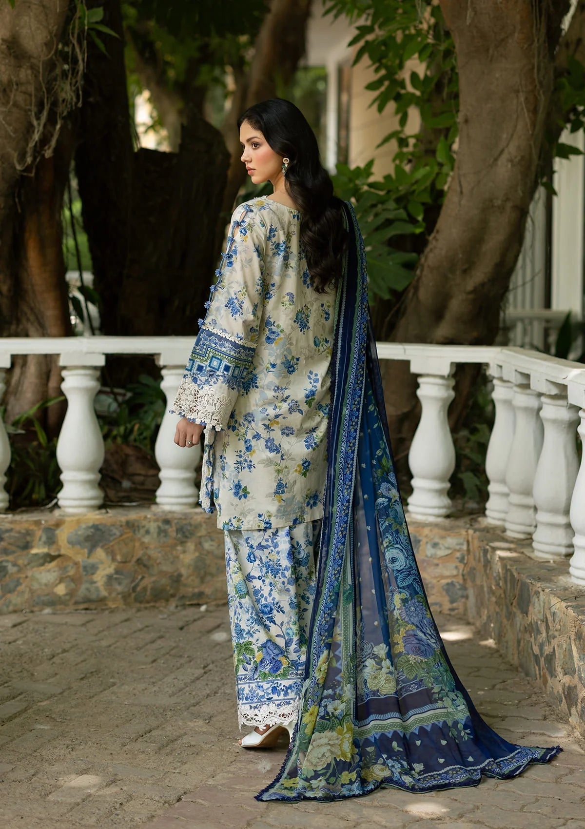 Elaf Premium | Signature Embroidered Lawn with Chiffon Collection 26 | ESG-8B CELINE-2
