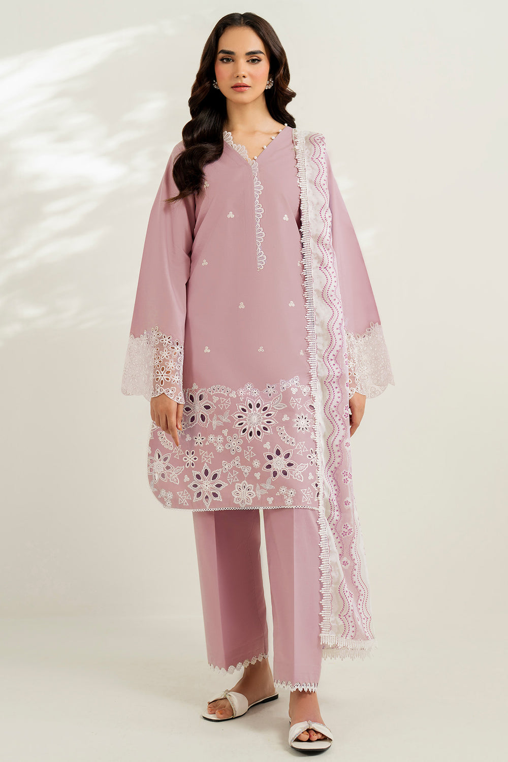 Farasha | Thread Lines Embroidered | Hazel Drape -  Farasha Ladies Clothes - Original Designer Dress - House of Maryam