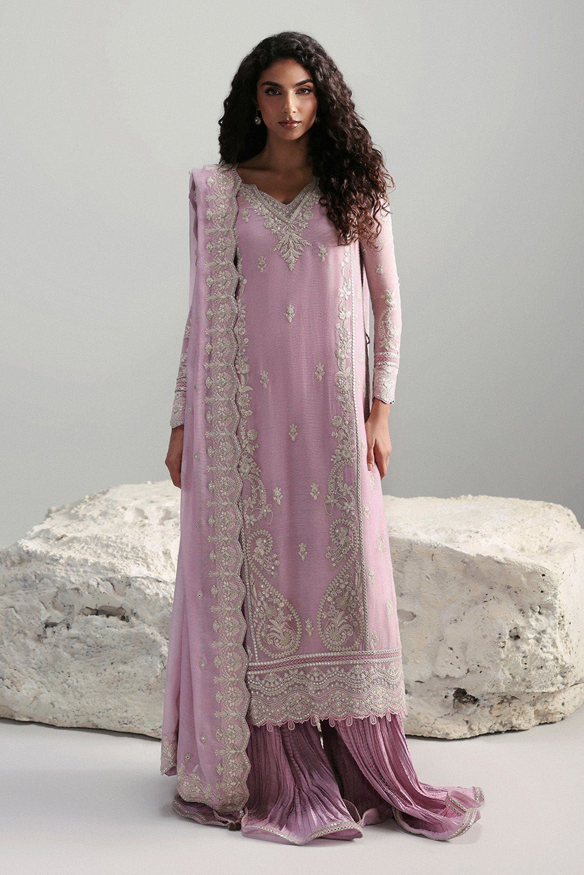 Afrozeh Elowen mauve khaadi net formal suit