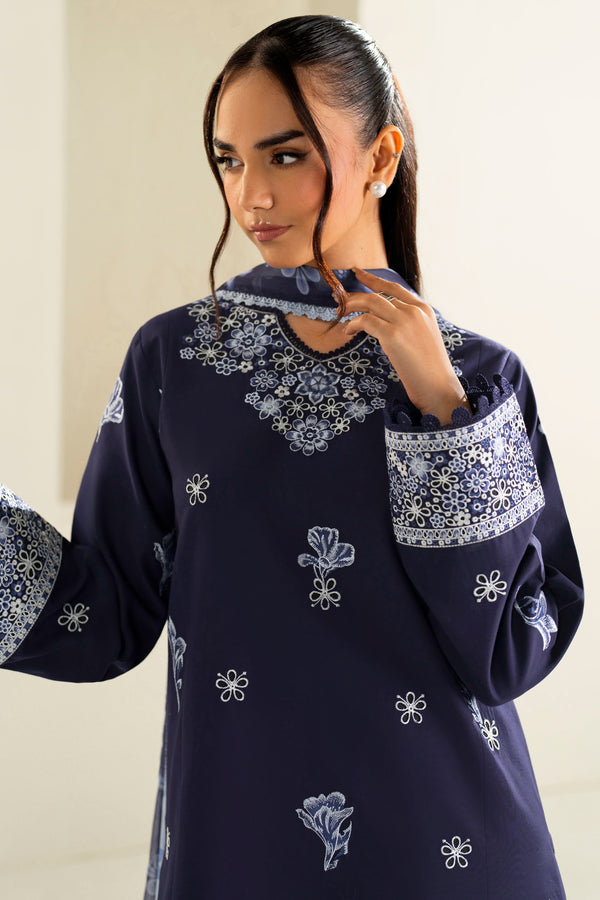 Farasha | Summer Weaves Embroidered Lawn | Midnight Hue-6