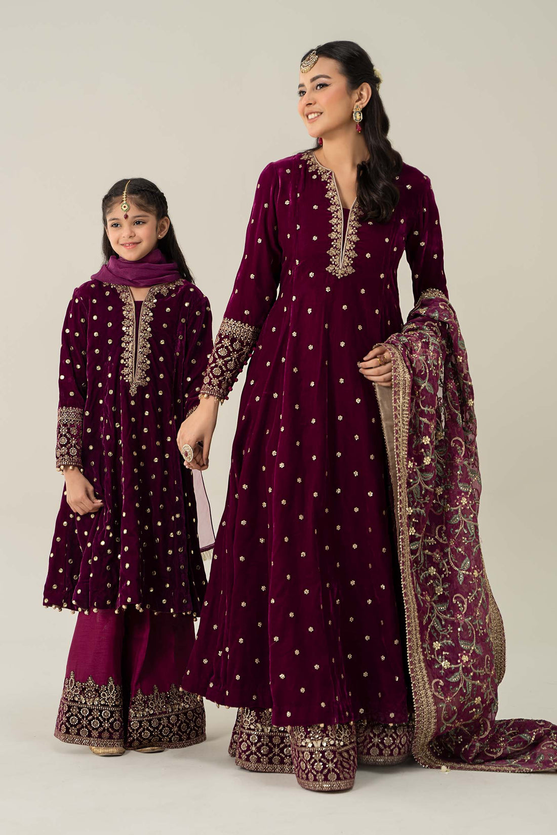 Maria B | 3 Piece Embroidered Velvet Suit | MKS-W24-38