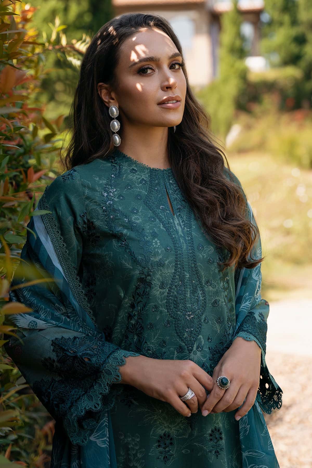 Afrozeh Opaline A green embroidered lawn suit, photo 4