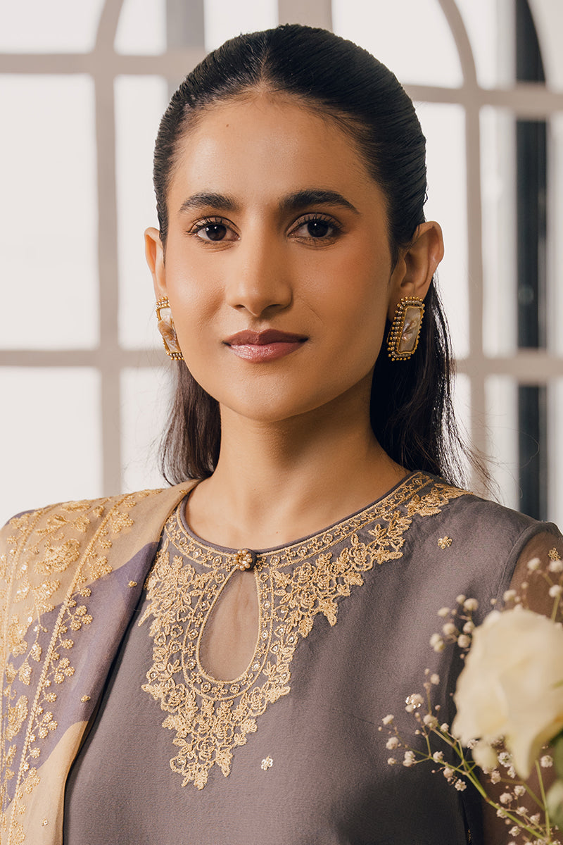 Cross Stitch | Luxury Pret | Gray Beryl-3 Piece (Shirt, Trouser & Dupatta)