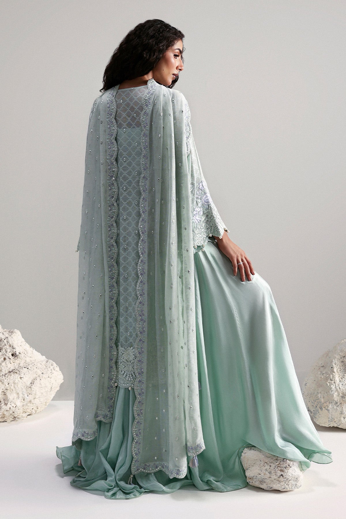 Afrozeh Elysia mint jacquard formal suit, photo 2
