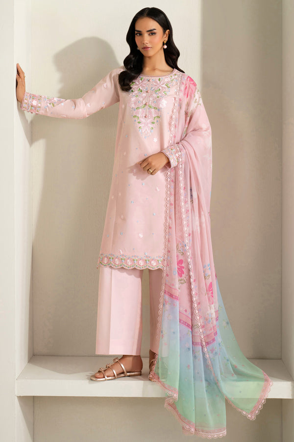 Farasha | Summer Weaves Embroidered Lawn | Iris Mist-4