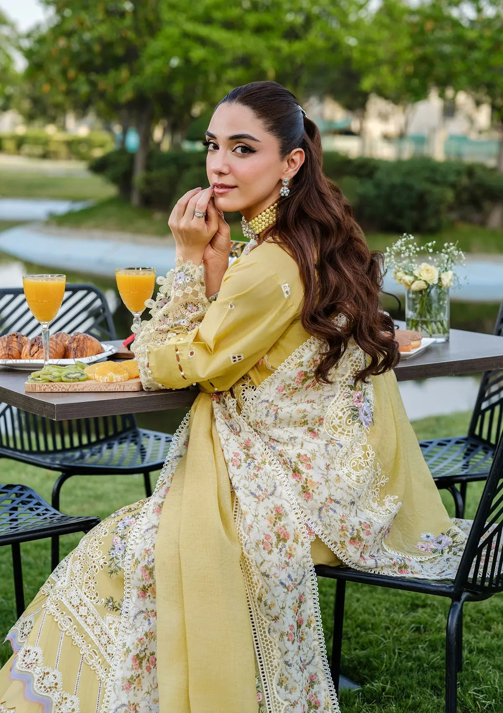 Elaf Premium | Luxury Lawn 25 | ELH-4A DANDELION -  Elaf Premium Ladies Clothes - Original Designer Dress - House of Maryam