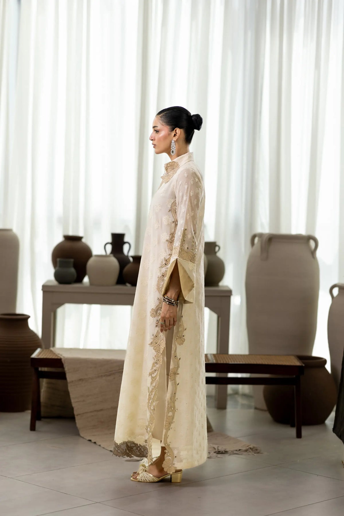 Wahaj M Khan | Sanam Luxe | Ivory Sanam Kaftan, image 5