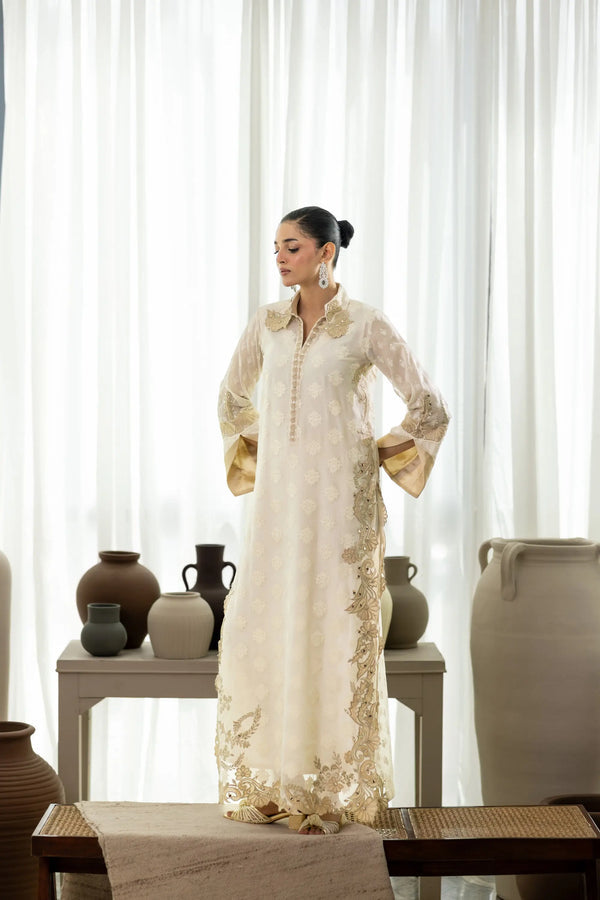 Wahaj M Khan | Sanam Luxe | Ivory Sanam Kaftan, image 2