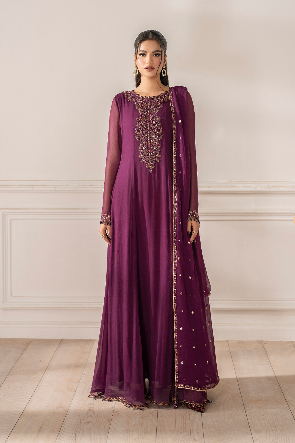 Iznik I Festive Formal I UE-480 Embroidered Chiffon -  Iznik Ladies Clothes - Original Designer Dress - House of Maryam