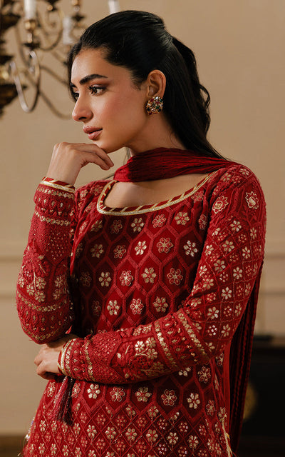 Threads and Motifs | Formal Dresses 25 | Embroidered Shirt With Gharara And Dupatta -  Threads and Motifs Ladies Clothes - Original Designer Dress - House of Maryam