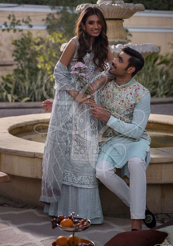 Layla Chatoor | Luxury Pret | Blue Chikankari-2