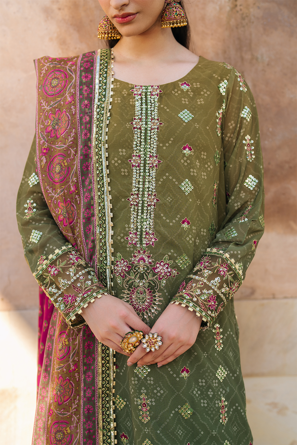 Iznik | Bandhani Formals | UE-329 -  Iznik Ladies Clothes - Original Designer Dress - House of Maryam