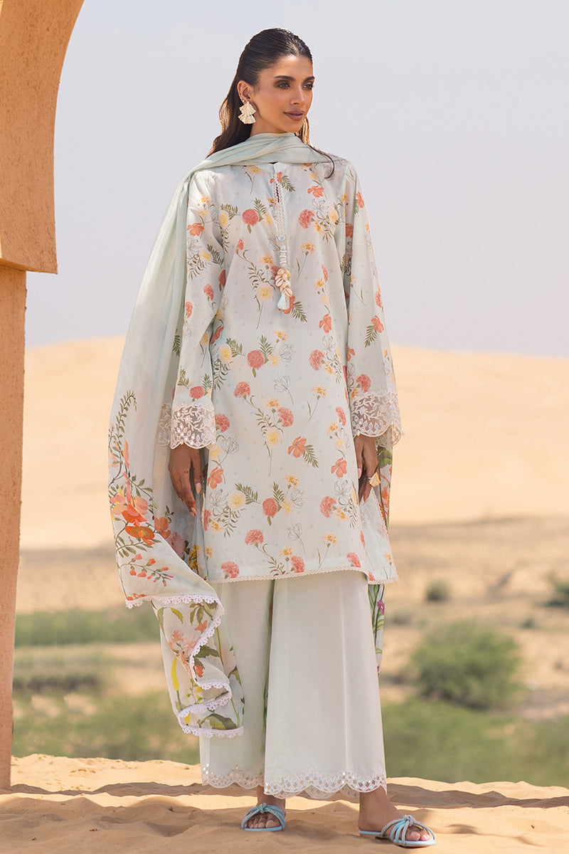 Cross Stitch | Eid Lawn 24 | AQUA GLAZE by Cross Stitch - House of Maryam