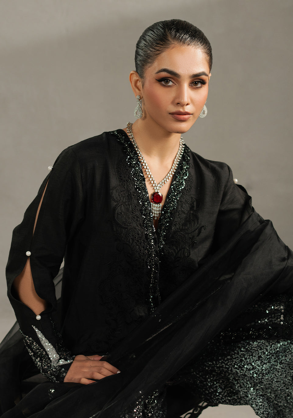 Zarqash | Silk Edit | ZQS 022 LEILA -  Zarqash Ladies Clothes - Original Designer Dress - House of Maryam