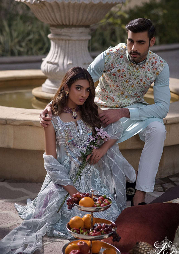Layla Chatoor | Luxury Pret | Blue Chikankari-3