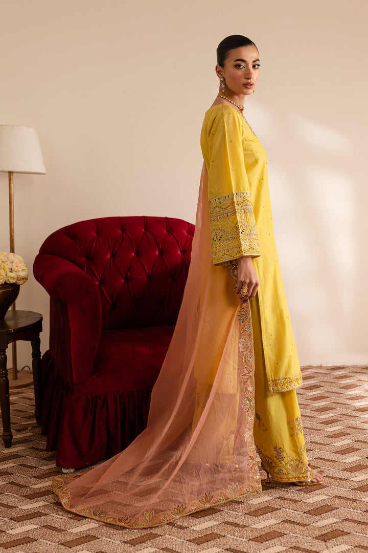 Batik | Reception Luxe Edit | Crayola Yellow -  Batik Ladies Clothes - Original Designer Dress - House of Maryam