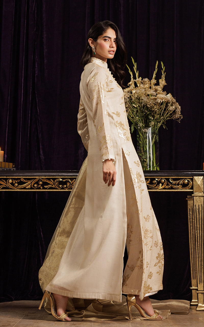 Threads and Motifs | Formal Dresses 25 | Chiffon Embroidered Jacket with Embroidered Trouser -  Threads and Motifs Ladies Clothes - Original Designer Dress - House of Maryam