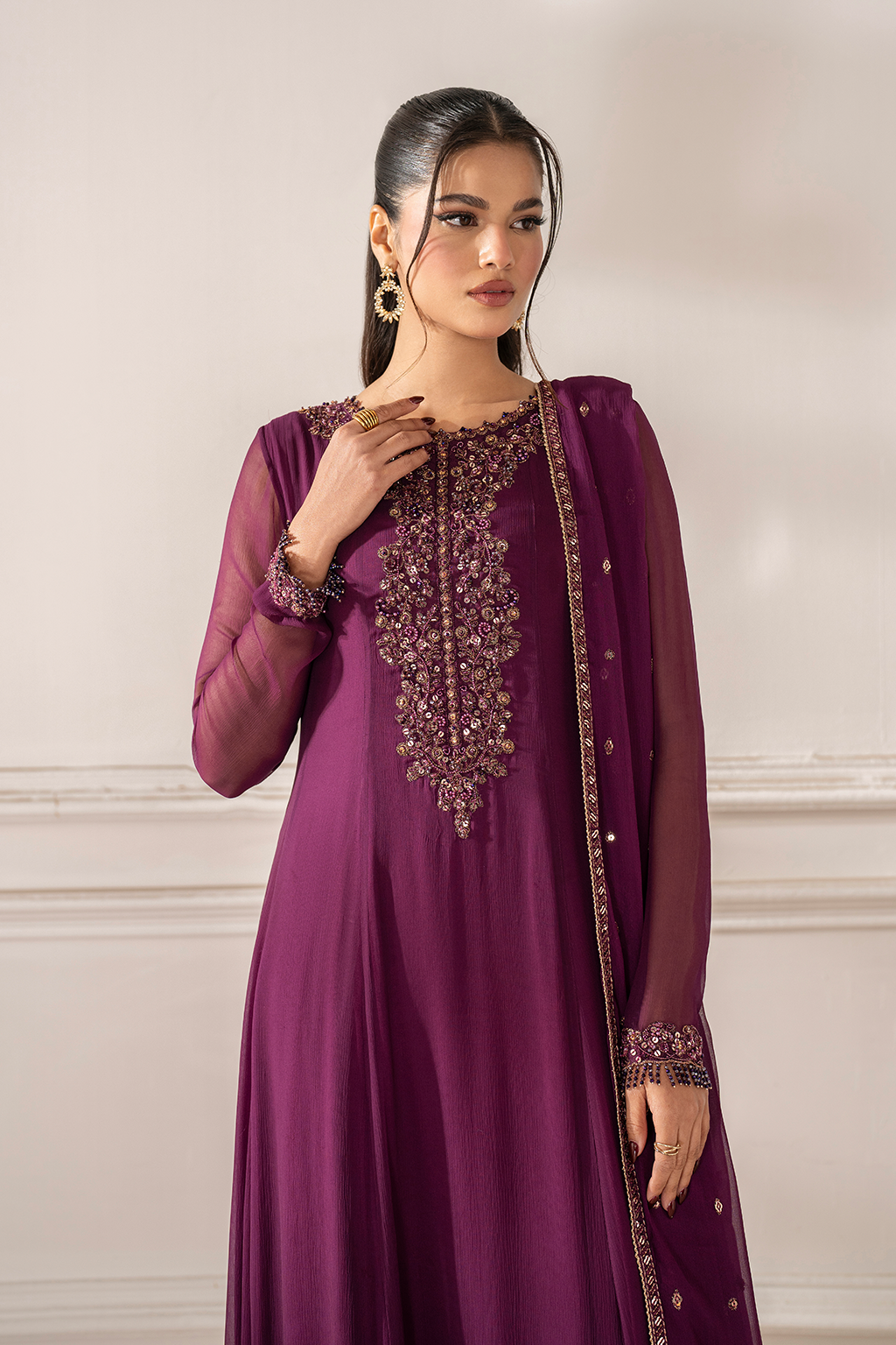 Iznik I Festive Formal I UE-480 Embroidered Chiffon -  Iznik Ladies Clothes - Original Designer Dress - House of Maryam