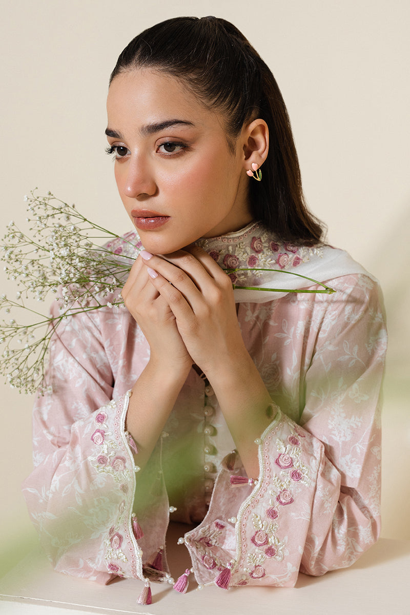 Cross Stitch | Exclusive Pret | Petal Pink-2 PC (Shirt & Dupatta), image 5