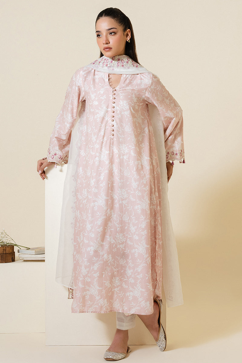 Cross Stitch | Exclusive Pret | Petal Pink-2 PC (Shirt & Dupatta), image 7