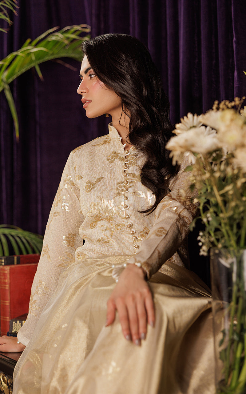 Threads and Motifs | Formal Dresses 25 | Chiffon Embroidered Jacket with Embroidered Trouser -  Threads and Motifs Ladies Clothes - Original Designer Dress - House of Maryam