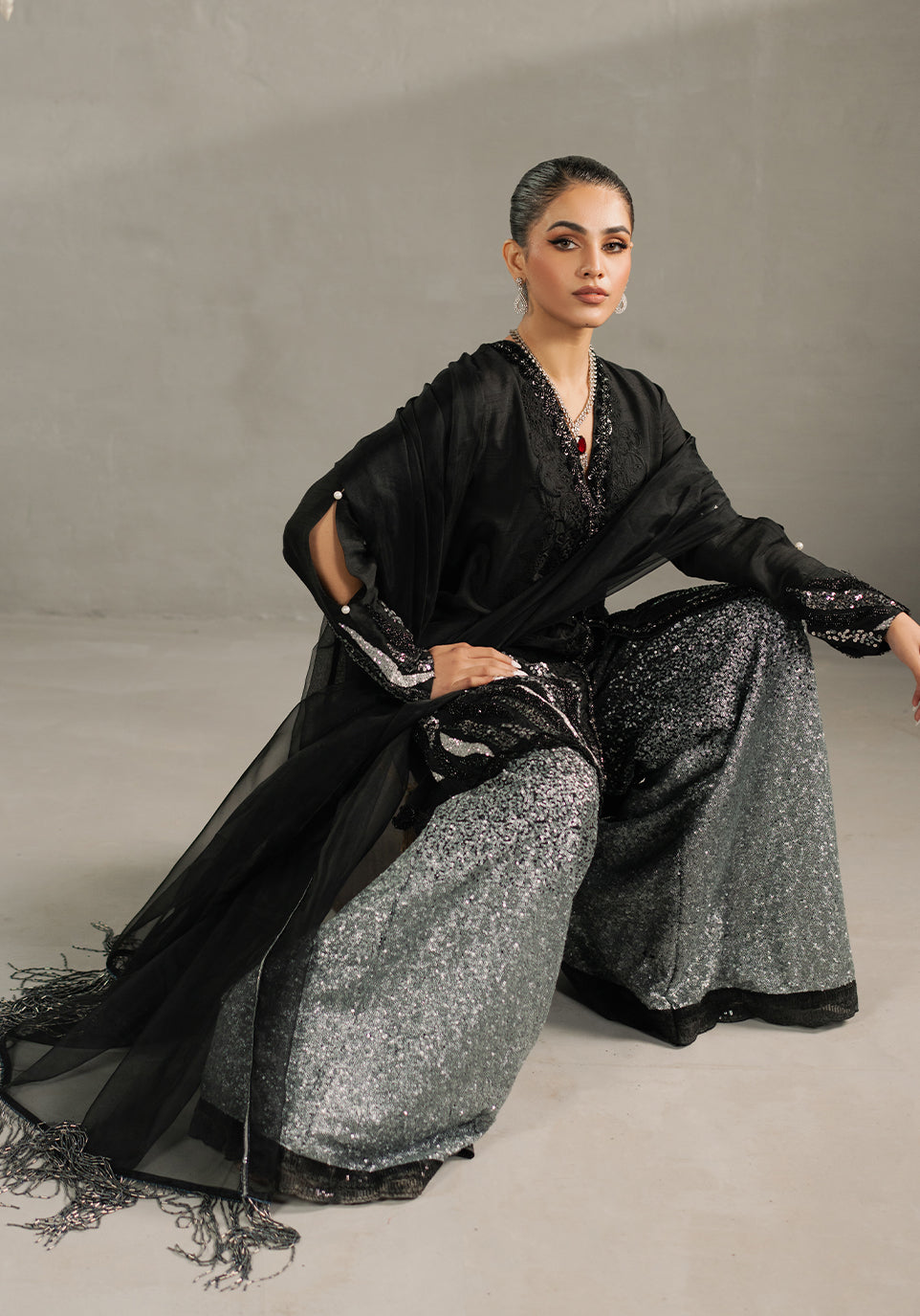 Zarqash | Silk Edit | ZQS 022 LEILA -  Zarqash Ladies Clothes - Original Designer Dress - House of Maryam
