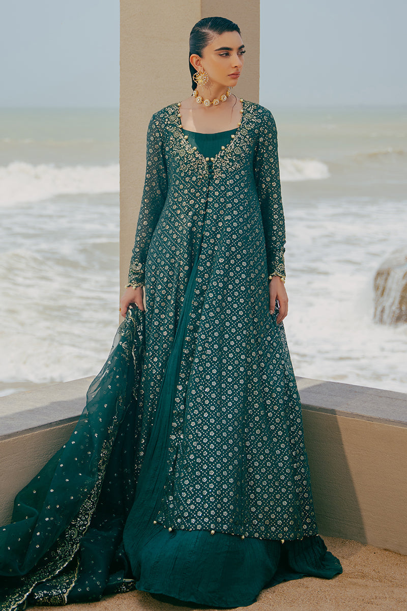 Cross Stitch | Wedding Collection 24 | GREEN SPRING -  Cross Stitch Formal - Original Designer Dress - House of Maryam