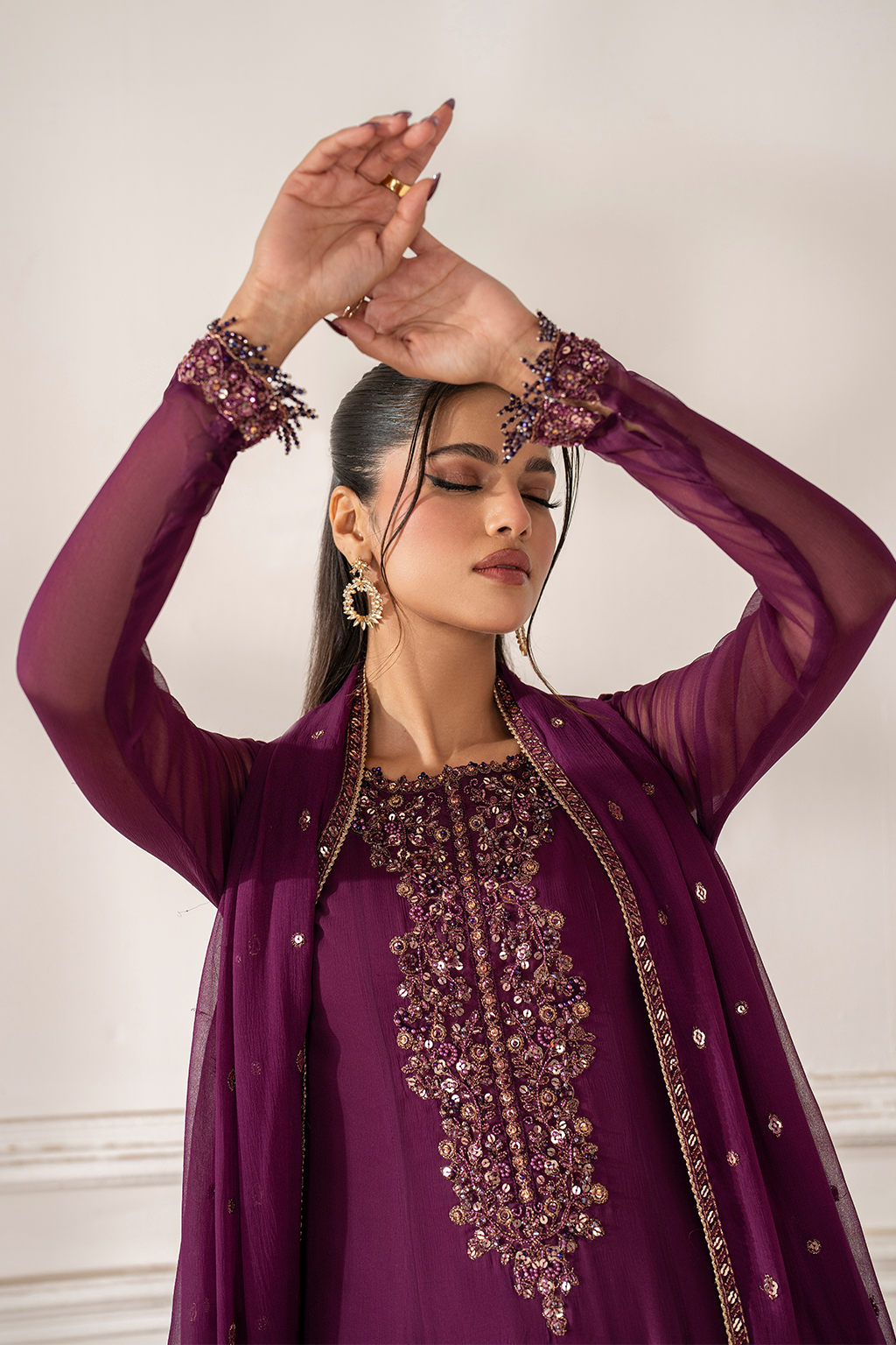 Iznik I Festive Formal I UE-480 Embroidered Chiffon -  Iznik Ladies Clothes - Original Designer Dress - House of Maryam