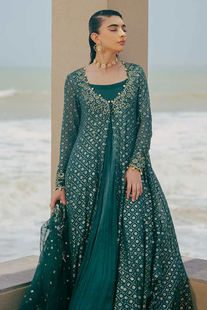 Cross Stitch | Wedding Collection 24 | GREEN SPRING -  Cross Stitch Formal - Original Designer Dress - House of Maryam