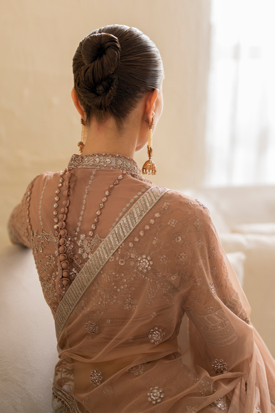 Iznik | Chinnon Chiffon | CC-43 Embroidered Net -  Iznik Formal - Original Designer Dress - House of Maryam