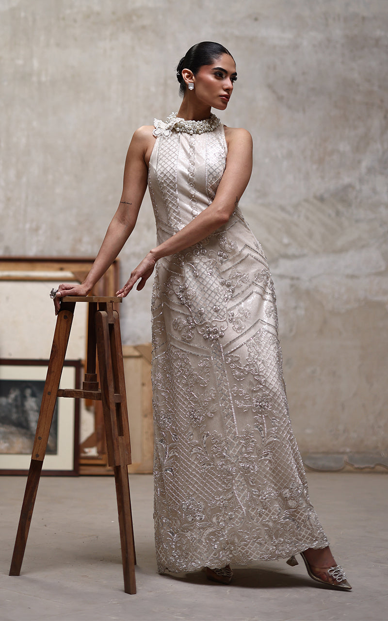 Threads and Motifs | Formal Dresses 25 | Net Embroidered Dress-3
