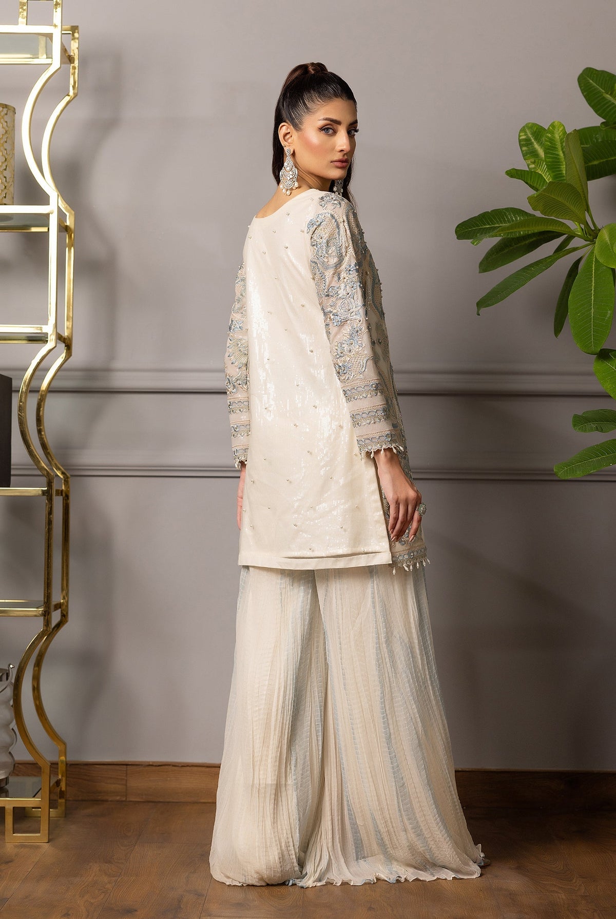 Threads and Motifs | Formal Dresses 25 | Embroidered Shirt With Gharara -  Threads and Motifs Ladies Clothes - Original Designer Dress - House of Maryam
