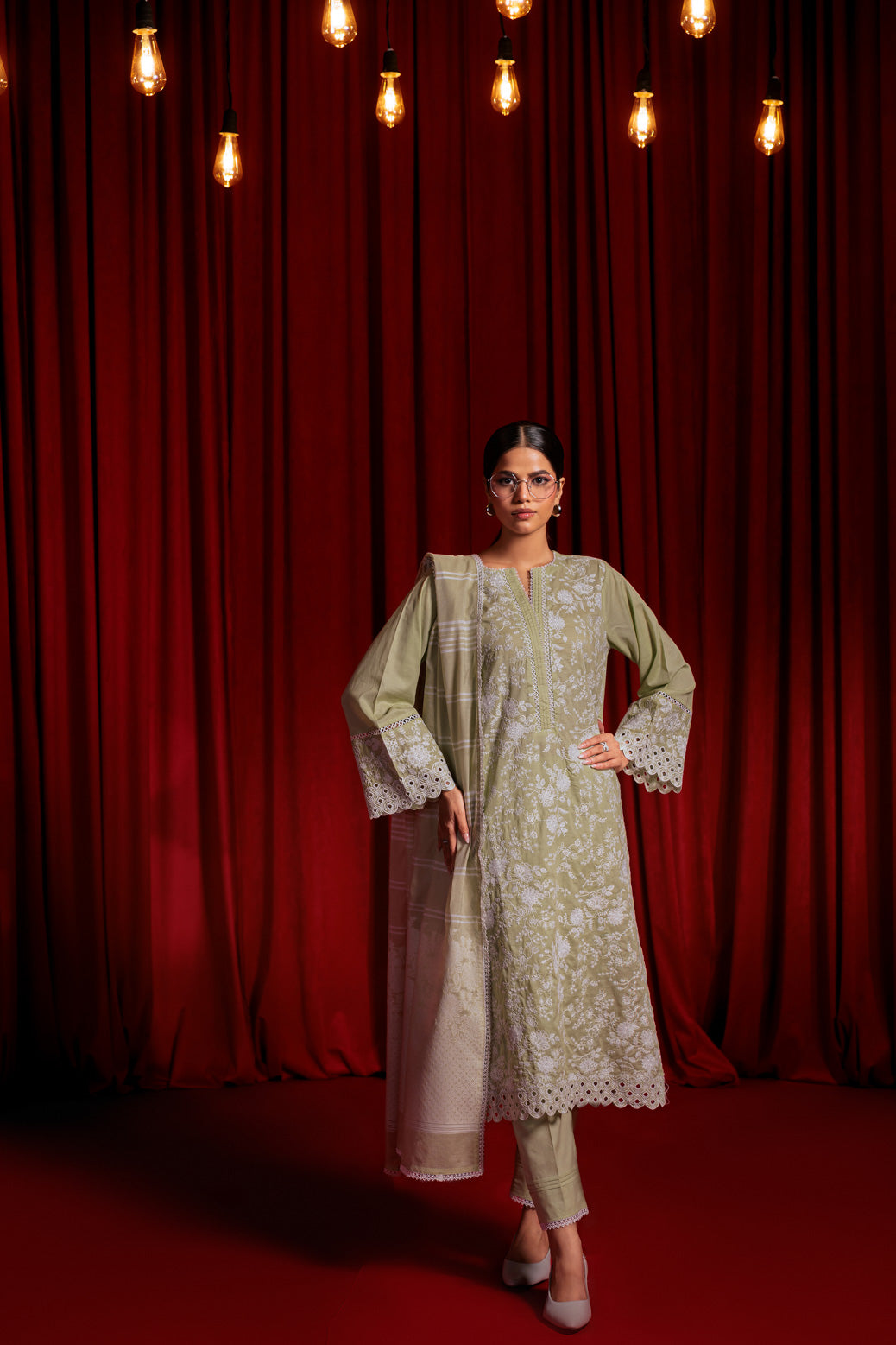 Bonanza Satrangi | White Cambric 3 Piece (6S24K3P044) -  Bonanza Satrangi Ready To Wear - Original Designer Dress - House of Maryam