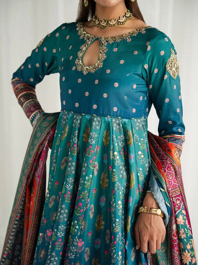 Gulaal | Aira Printed Silk | Azure