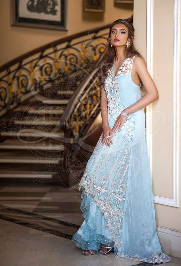 Layla Chatoor | Luxury Pret | Aquamarine Blue, image 2