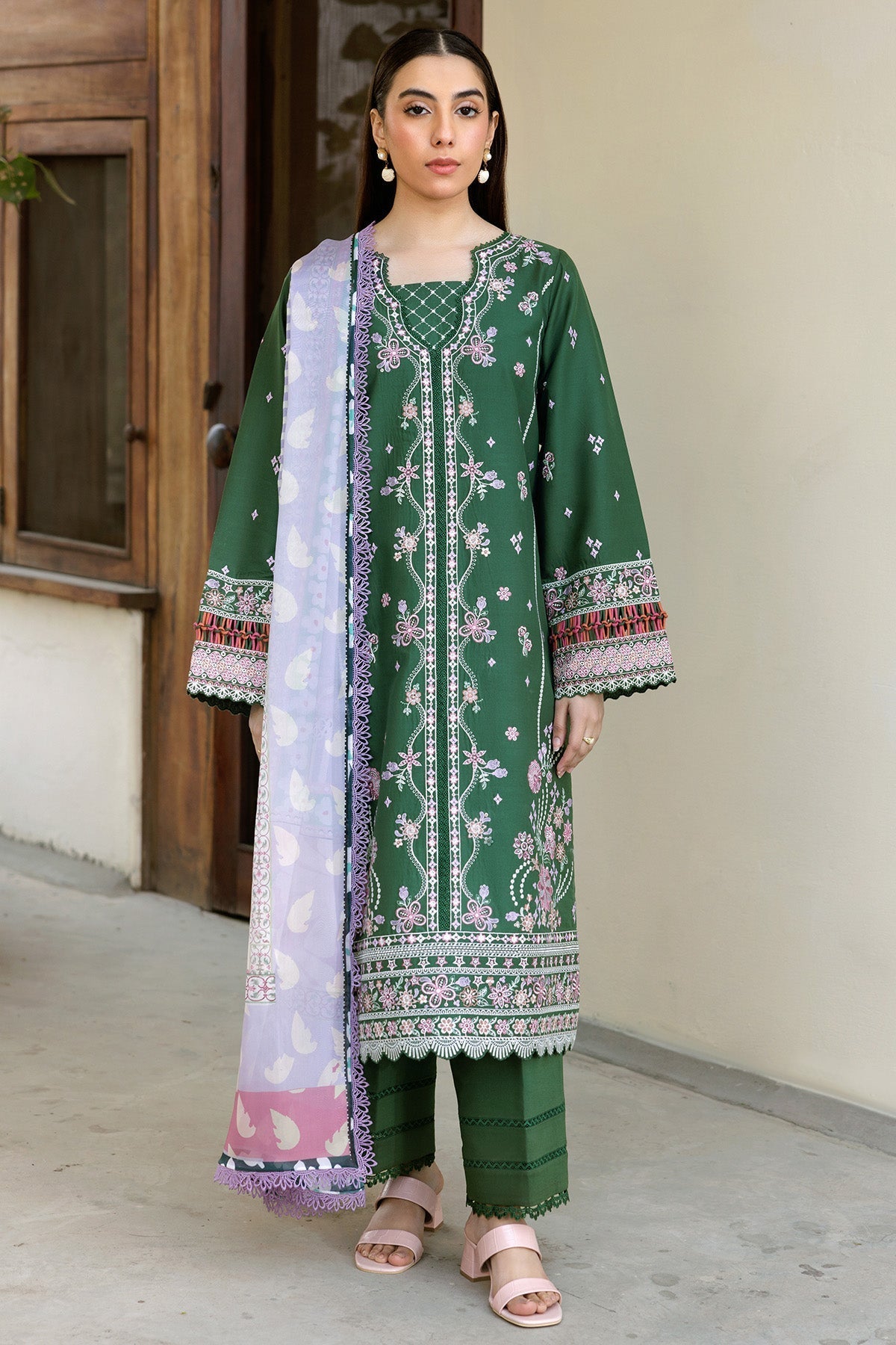 Farasha | Summer Weaves Embroidered Lawn | Emerald Eclips -  Farasha Ladies Clothes - Original Designer Dress - House of Maryam