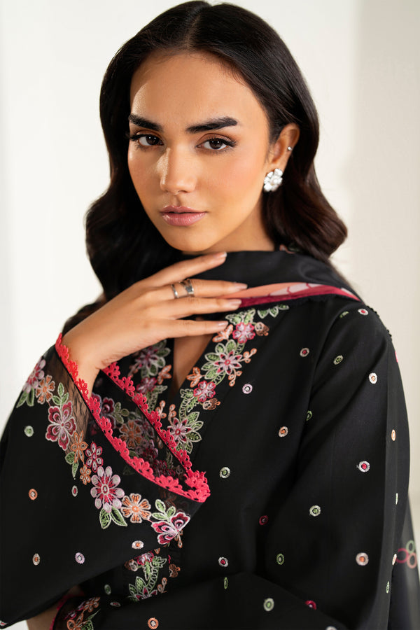 Farasha | Summer Weaves Embroidered Lawn | Raven Bloom-5