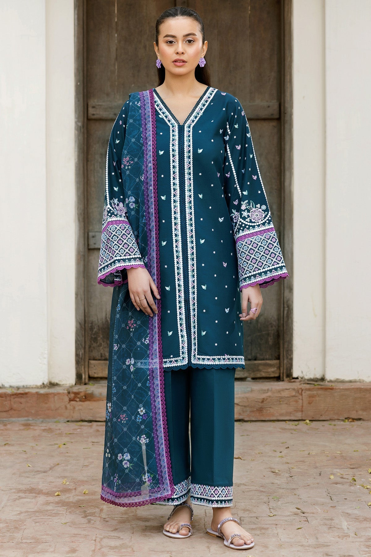 Farasha | Summer Weaves Embroidered Lawn | Blue Allure -  Farasha Ladies Clothes - Original Designer Dress - House of Maryam