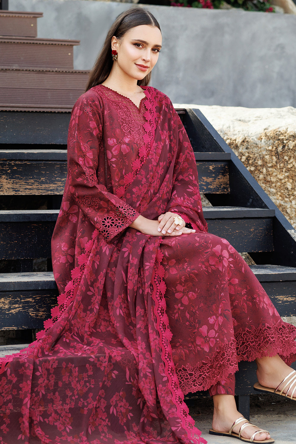 Farasha | Printed Essentials | Merlot Muse -  Farasha Ladies Clothes - Original Designer Dress - House of Maryam