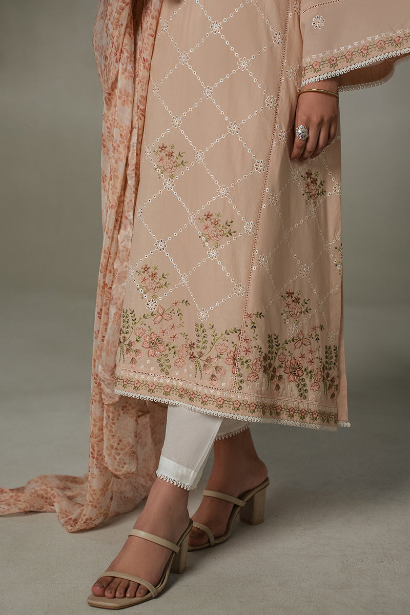 Cross Stitch | Exclusive Pret | Peachy Rose-2 Piece (Shirt & Dupatta), image 3