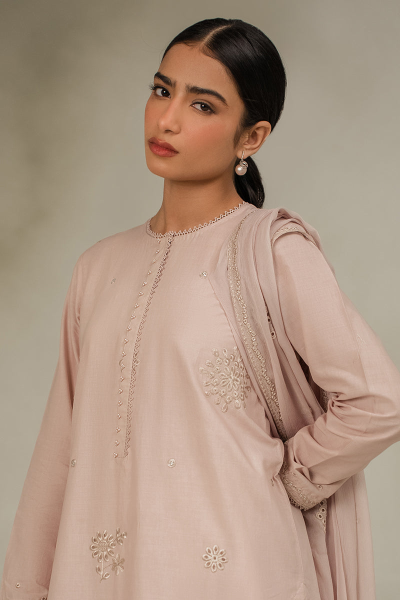 Cross Stitch | Basic Pret | Ecru Fawn-2PC (Shirt & Dupatta), image 3