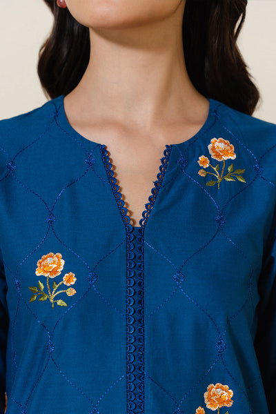 Cross Stitch | Basic Pret | Indigo Zeal Embroidered Shirt