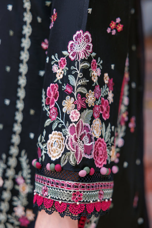 Farasha | Dastoor Embroidered Lawn SS24 | ORNATE NOIR -  Farasha Luxury - Original Designer Dress - House of Maryam