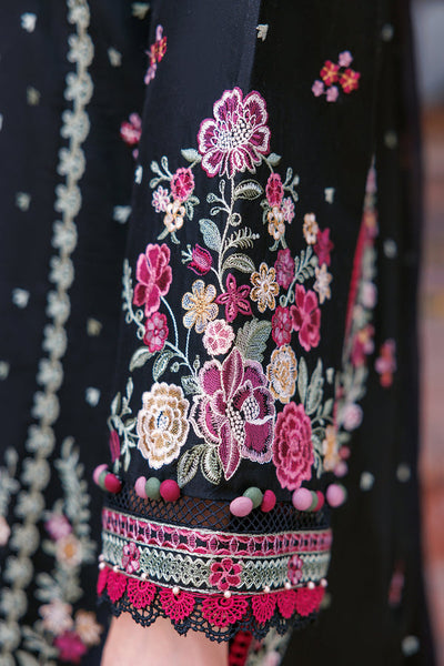 Farasha | Dastoor Embroidered Lawn SS24 | ORNATE NOIR -  Farasha Luxury - Original Designer Dress - House of Maryam
