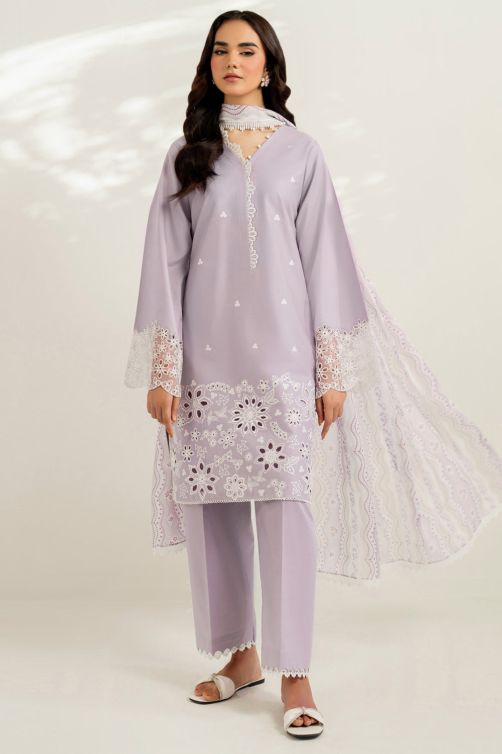 Farasha | Thread Lines Embroidered | Pastel Haze -  Farasha Ladies Clothes - Original Designer Dress - House of Maryam