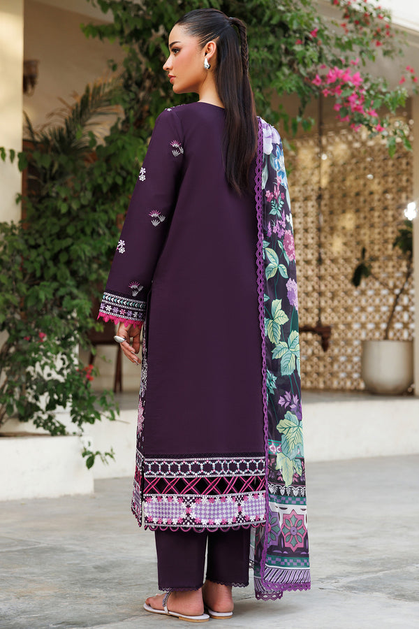 Farasha | Summer Weaves Embroidered Lawn | Plum Allure -  Farasha Ladies Clothes - Original Designer Dress - House of Maryam