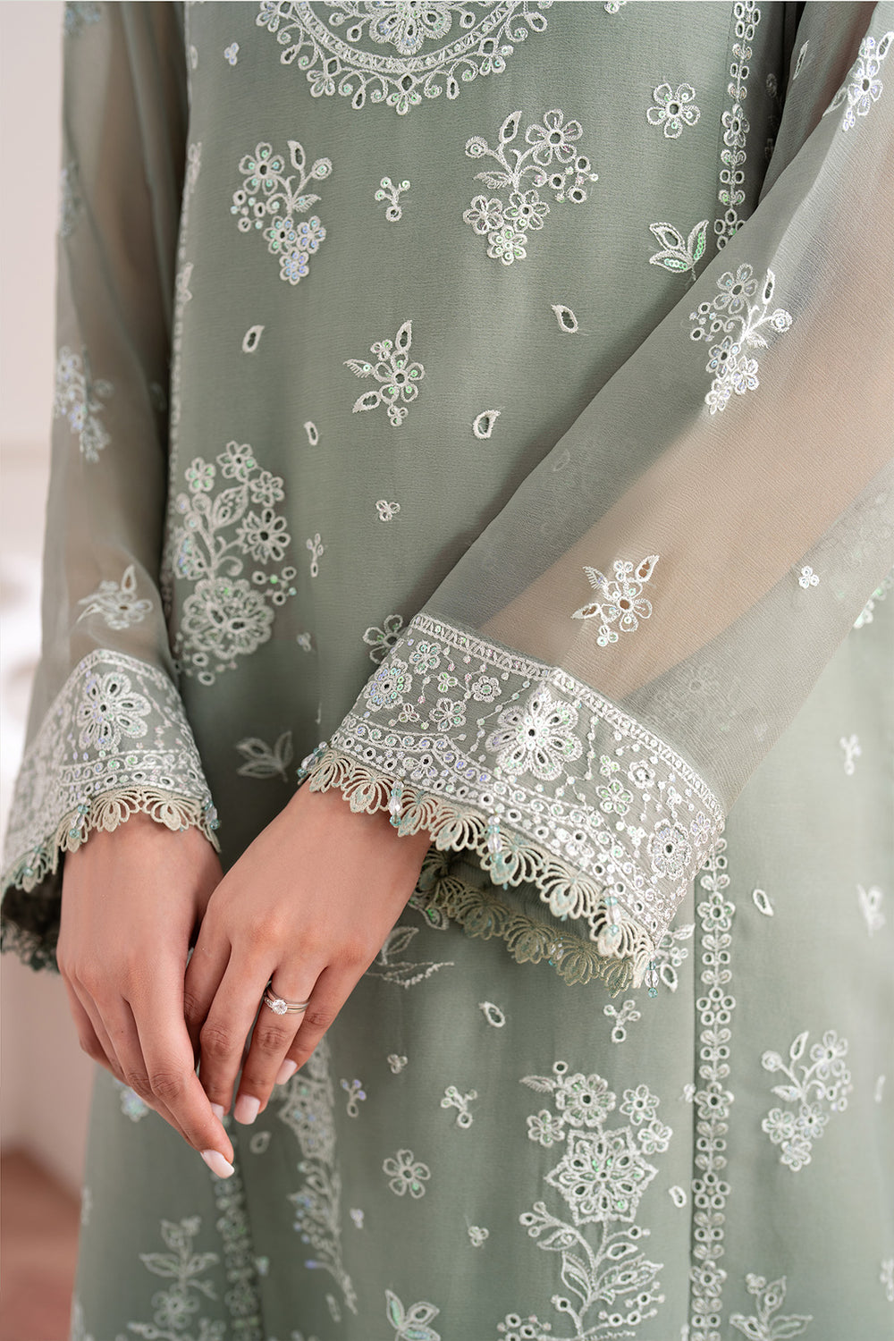 Farasha | Essence Formals 25 | Ash Green -  Farasha Ladies Clothes - Original Designer Dress - House of Maryam