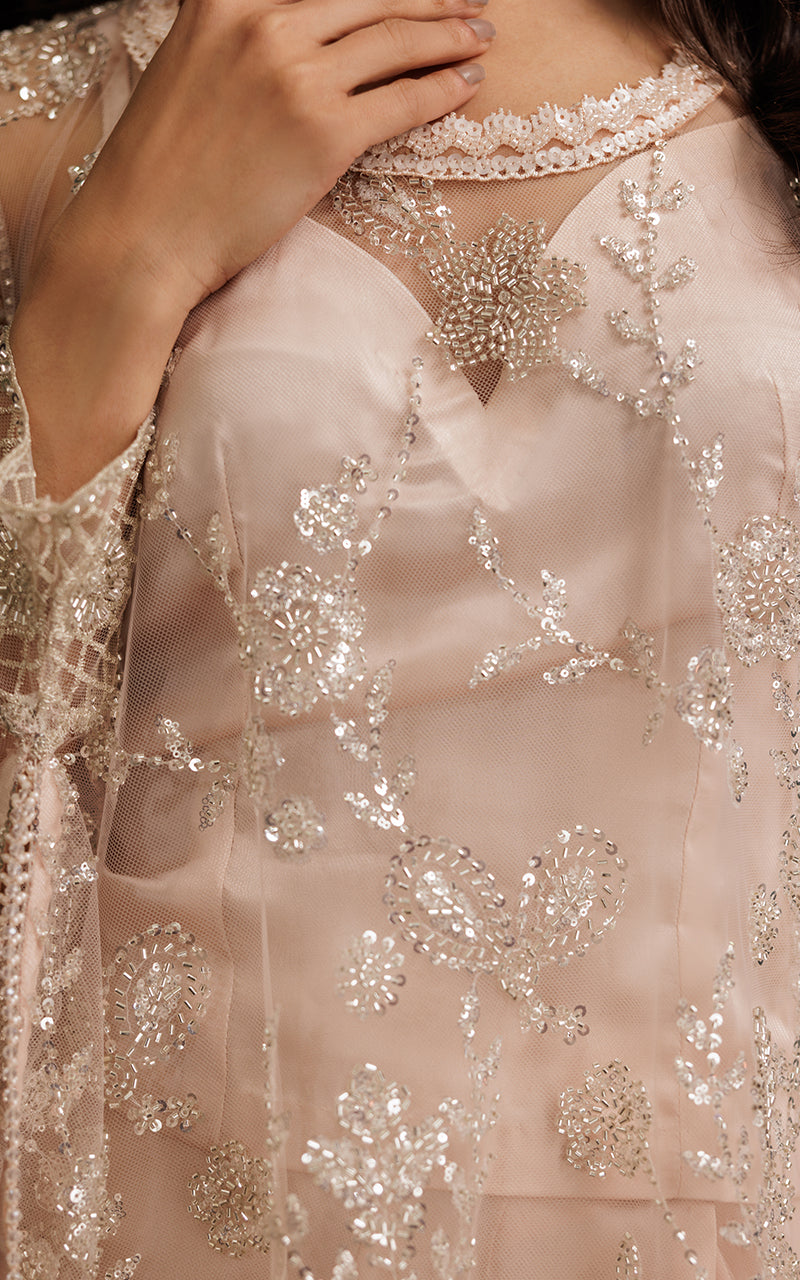 Threads and Motifs | Formal Dresses 25 | Net Embroidered Cape With Tube And Skirt -  Threads and Motifs Ladies Clothes - Original Designer Dress - House of Maryam